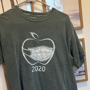 Comfort Colors Green Short Sleeve Tee with White Graphic